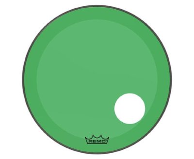 REMO DRUM HEAD COLORTONE POWERSTROKE 3 P3-1322-CT-GNOH 22INC GREEN W/HOLE - SIZE 22"