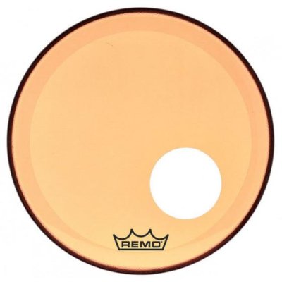 REMO DRUM HEAD COLORTONE POWERSTROKE 3 P3-1322-CT-OGOH 22INC ORANGE W/HOLE - SIZE 22"
