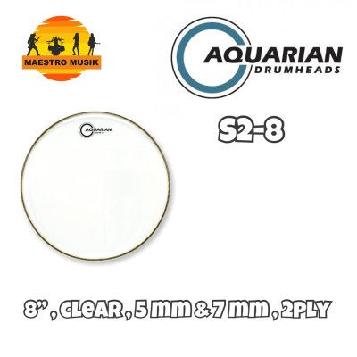 AQUARIAN HEAD DRUM SUPER 2 CLEAR 8 - SIZE 8"