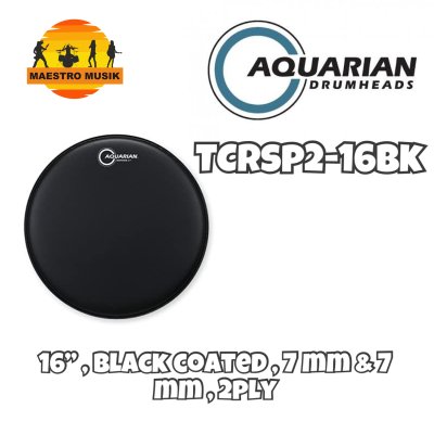 AQUARIAN HEAD DRUM RESPONSE 2 COATED 16 BLACK - SIZE 16"