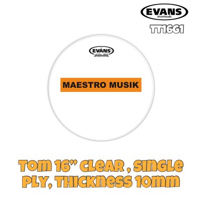 EVANS HEAD DRUM 16 INCH GENERA CLEAR - SIZE 16"
