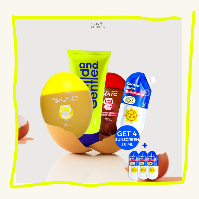 SKINMURCH Multi Action Treatment Cream 40ml + MATC BOOSTING Retinal Chroma Version 40ml + Mild Gentle Daily Wash 100ml + Cloud Skin Suncare 10ml 4pcs