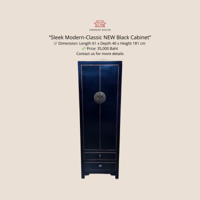 Sleek Modern-Classic NEW Black Cabinet