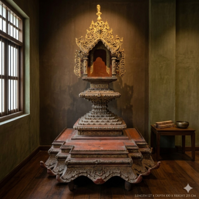 The Spiritual Throne: Original Burma Antique Buddha Palin