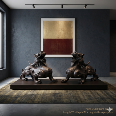 Imperial Guardian Brass Lion Pair | Dynastic Heritage Collection