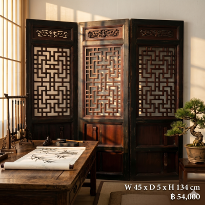 Authentic Scholar's Dark Wood Lattice Panels