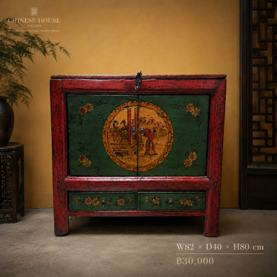 Heritage Gansu Painted Antique Cabinet