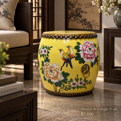 Golden Garden Drum in Chinese Classical Style