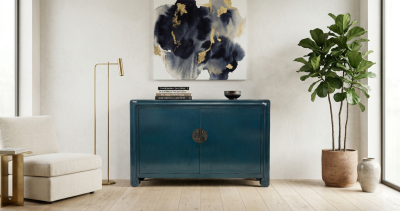 Azure Serenity: Shanxi Vintage Blue Sideboard