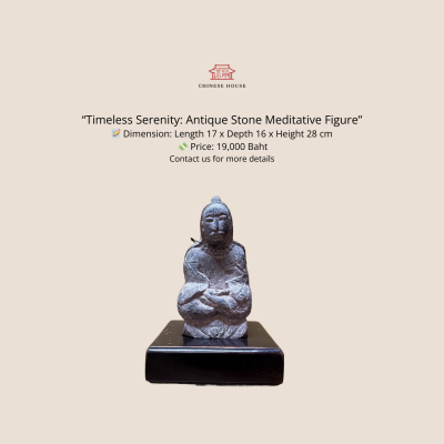 Timeless Serenity: Antique Stone Meditative Figure