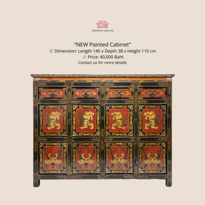 ตู้ไม้เพ้นท์ลายตำนานสัตว์เทพ