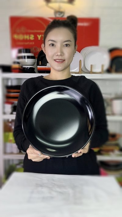 จานกลม ทรงใบบัว ใบใหญ่ | เมลามีน มีขนาด 10/11/13นิ้ว