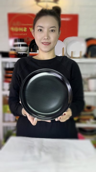 จานกลม ทรงใบบัว ใบใหญ่ | เมลามีน มีขนาด 10/11/13นิ้ว