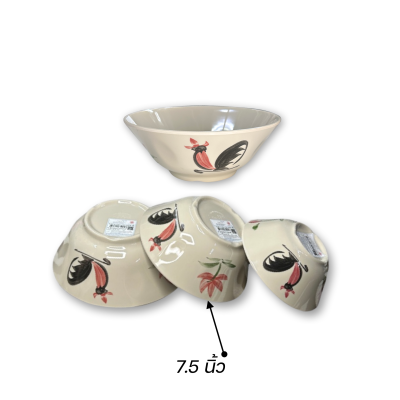 จาน ชาม ลายไก่ เมลามีนแท้ งานพรีเมี่ยม หนามากก ตกไม่แตก | ขายเป็นใบ