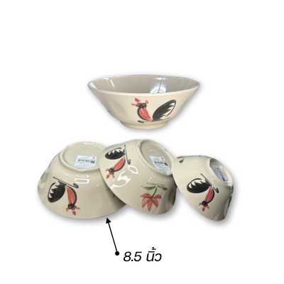 จาน ชาม ลายไก่ เมลามีนแท้ งานพรีเมี่ยม หนามากก ตกไม่แตก | ขายเป็นใบ