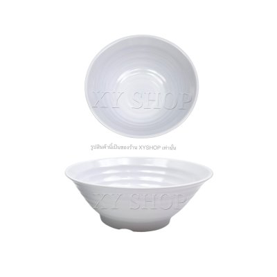 TASABA | ชามโคม 8 นิ้ว ลายลอน | เมลามีน เนื้อหนา | สีดำเงา, สีขาวเงา