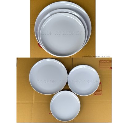 จานกลม ทรงใบบัว ใบใหญ่ | เมลามีน มีขนาด 10/11/13นิ้ว