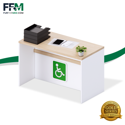 (B) เคาน์เตอร์ wheel chair สำหรับรถเข็น และผู้ติดต่อ