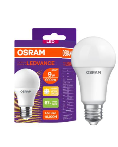 หลอดออสแรมบับล์ LED LECO CLA 9W/ E27 / WW / OSRAM