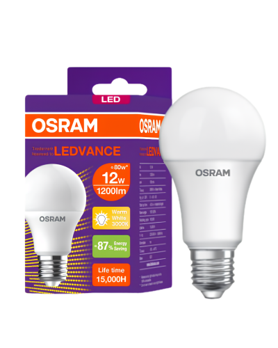 หลอดออสแรมบับล์ LED LECO CLA 12W/ E27 / WW / OSRAM