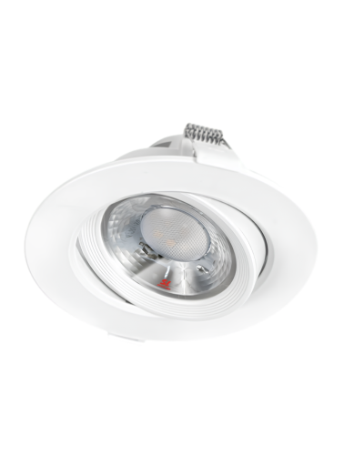 โคมฝังฝ้า LEDดาวไลท์-กลม -ขาว ปรับหน้าได้ พร้อมหลอด/ (SLP-6-STAR 7W3000K)