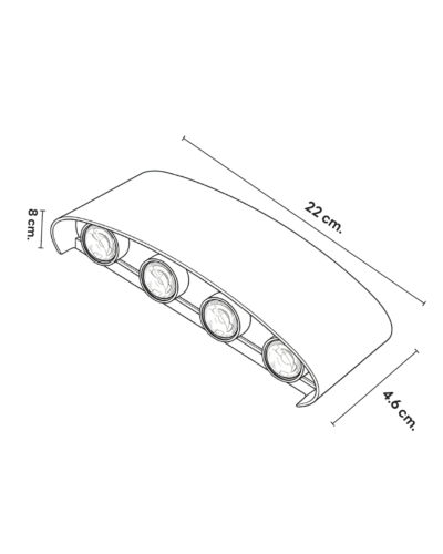 โคมไฟติดผนัง สีดำ / ส่องขึ้นลง / LED 8w/ww / SL-10-TER-06-4P-W8W30-WBK