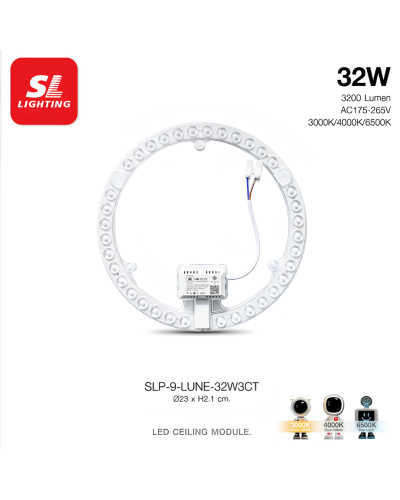 แผงแอลอีดี 3 แสง 32W-3CT / SLP-9-LUNE-32W3CT