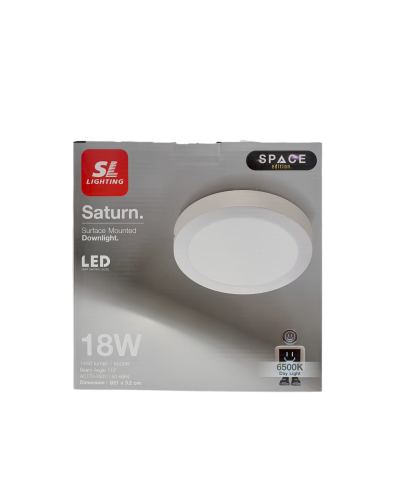 โคมติดลอย ทรงกลม ขอบขาว 18W / DL / SLP-3-SATURN-W-SM-1865K