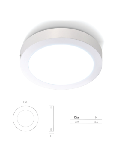 โคมติดลอย ทรงกลม ขอบขาว 18W / DL / SLP-3-SATURN-W-SM-1865K