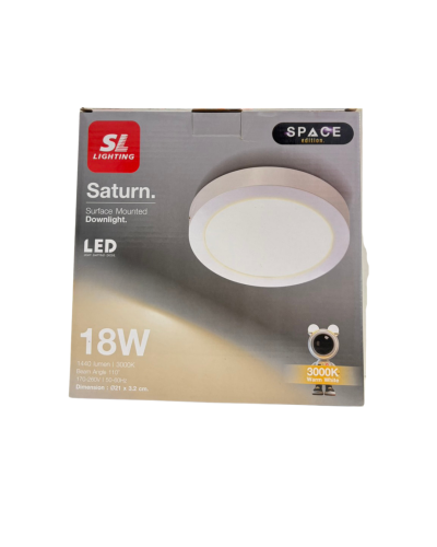 โคมติดลอย ทรงกลม ขอบขาว 18W / WW / SLP-3-SATURN-W-SM-1830K