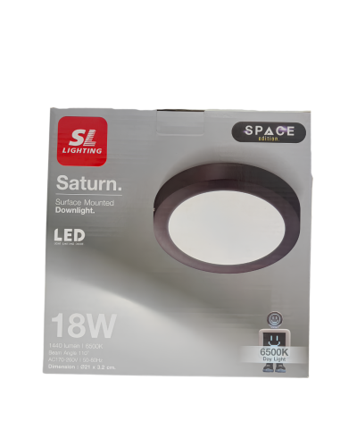 โคมติดลอย ทรงกลม ขอบดำ 18W / DL / SLP-3-SATURN-B-SM-1865K