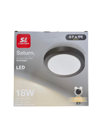 โคมติดลอย ทรงกลม ขอบดำ 18W / WW / SLP-3-SATURN-B-SM-1830K