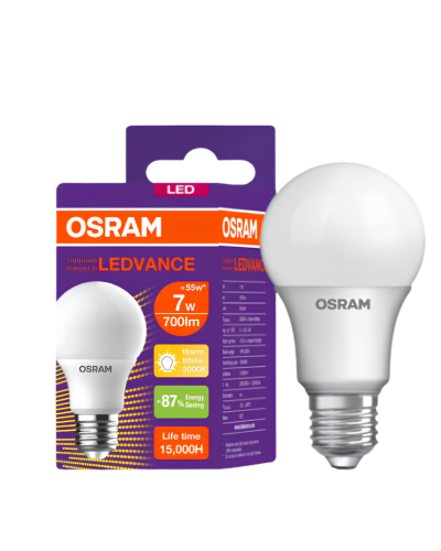 หลอดออสแรมบับล์ LED LECO CLA 7W/ E27 / WW / OSRAM