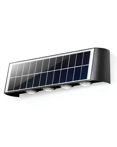 โคมไฟติดผนังโซล่าเซลล์ทรงเหลี่ยม 4Wx2 3000K /ภายนอก/ SLP-10-SOLARWALL 8W30K-WASH