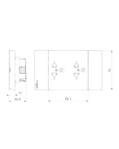 เต้ารับกราวคู่(มีม่าน) Avatar/ขาว/ขนาด 3 ช่อง/(M3T426UST2_WE)