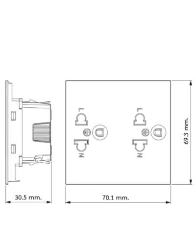 เต้ารับกราวคู่(มีม่าน) Avatar/ดำ/ขนาด 3 ช่อง/(M3T426UST2_BK)