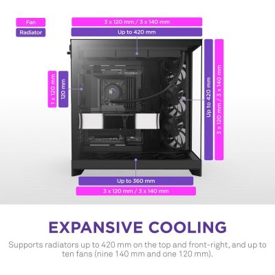 CASE NZXT H9 FLOW BLACK
