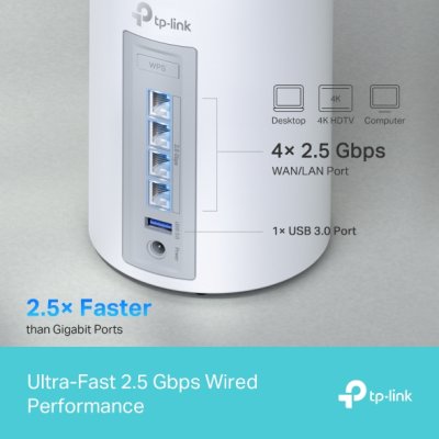 TP-LINK DECO BE65 BE11000 Whole-Home Mesh Dual Band WiFi 7 PACK 2