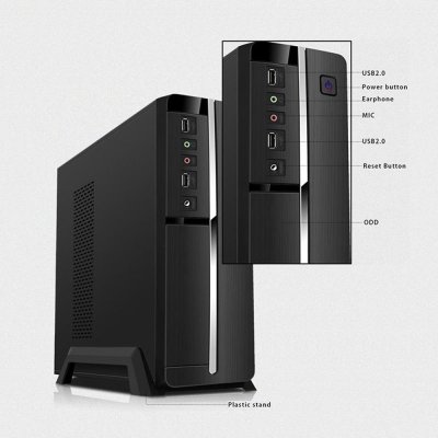 CASE VENUZ SLIM MICRO-ATX 103A BLACK/SLIVER WITH PSU 200W