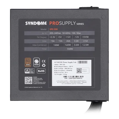 POWER SUPPLY SYNDOME SPS550 550W 80+ BRONZE