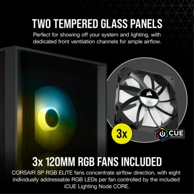 CASE CORSAIR ICUE 4000X RGB TEMPERED GLASS