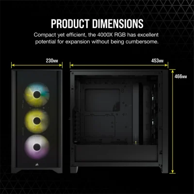 CASE CORSAIR ICUE 4000X RGB TEMPERED GLASS