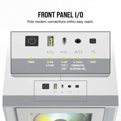 CASE CORSAIR ICUE 4000X RGB TEMPERED GLASS CASE CORSAIR ICUE 4000X RGB TEMPERED GLASS