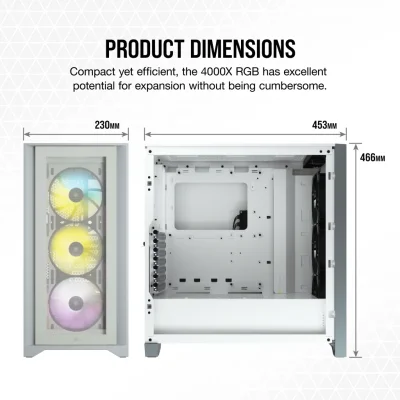 CASE CORSAIR ICUE 4000X RGB TEMPERED GLASS