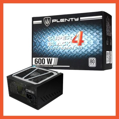 POWER SUPPLY PLENTY 600W SUPER BLACK 4 80+ WHITE