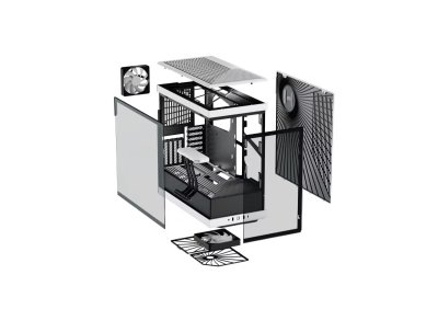 CASE HYTE Y40 WITH 2 FANS AND RISER VERTICAL GPU MOUNT
