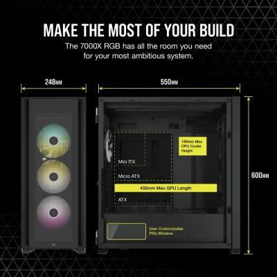 CASE CORSAIR ICUE 7000X RGB TEMPERED GLASS