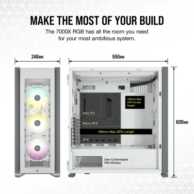 CASE CORSAIR ICUE 7000X RGB TEMPERED GLASS