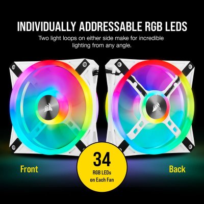 CORSAIR FAN CASE QL120 DUAL RGB WHITE PACK 3