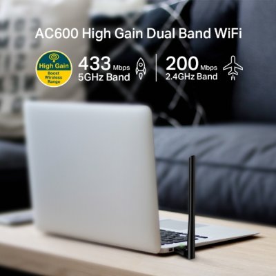 WIRELESS USB ADAPTER TP-LINK ARCHER T2U PLUS AC600